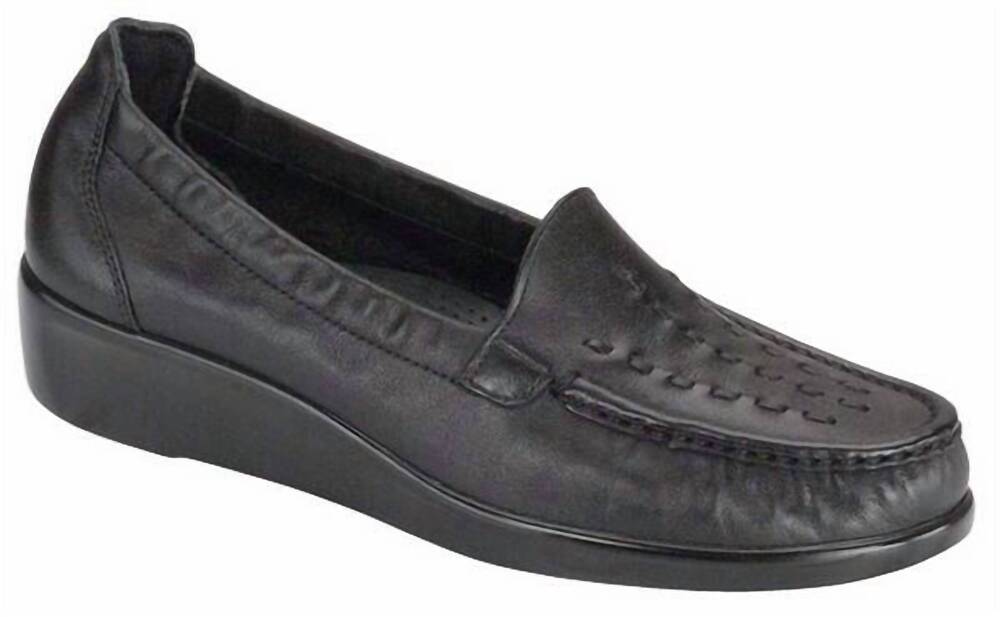 NEW SAS women's weave slip on loafer - wide in black